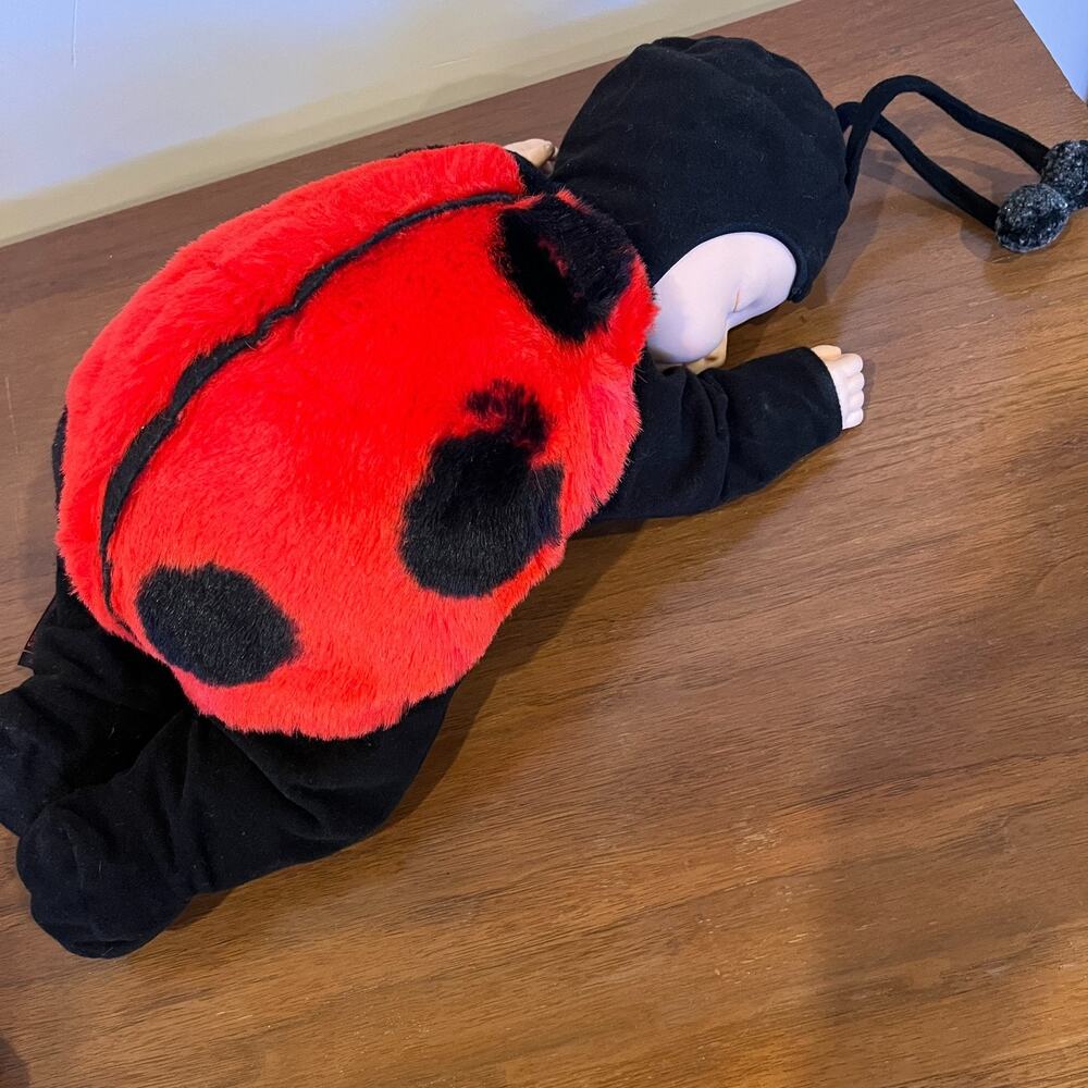Vintage Anne Geddes 17” Lady Bug Sleeping Baby Doll Plush Collectible